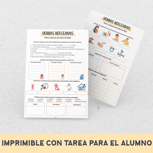 Actividades de verbos reflexivos para clases de ELE en línea con juegos y ejercicios. Levantarme o me levanto. Reglas de conjugación de verbos en español. Ejercicios para practicar verbos reflexivos. Lecciones completas listas para enseñar verbos reflexivos. Juegos de ELE para verbos reflexivos.